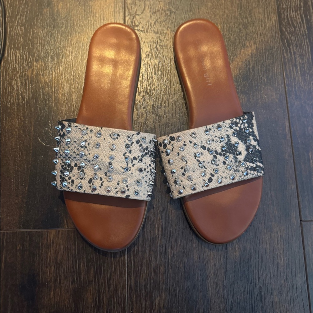 Madden Girl Studded Sandals - Black and Brown